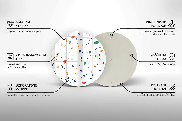 Glas Herdabdeckplatte Buntes Steingut