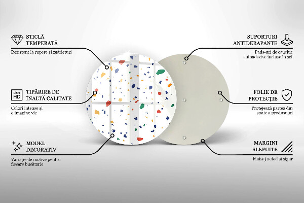 Glas Herdabdeckplatte Buntes Steingut