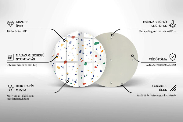 Glas Herdabdeckplatte Buntes Steingut