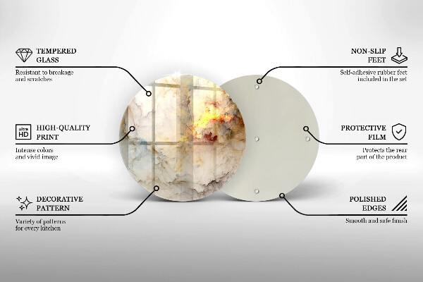 Glas Herdabdeckplatte Marmorstruktur mit Gold