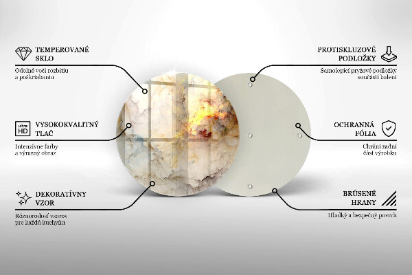 Glas Herdabdeckplatte Marmorstruktur mit Gold