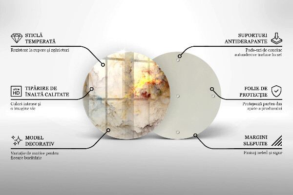 Glas Herdabdeckplatte Marmorstruktur mit Gold