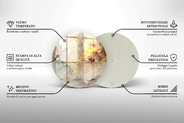 Glas Herdabdeckplatte Marmorstruktur mit Gold