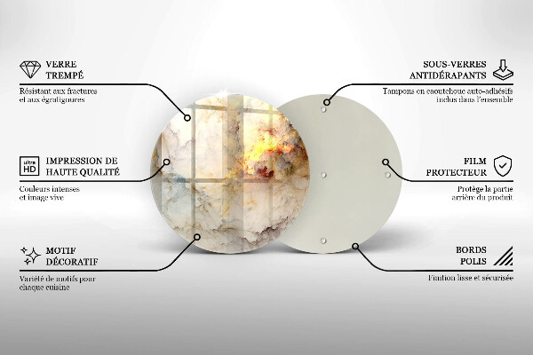 Glas Herdabdeckplatte Marmorstruktur mit Gold