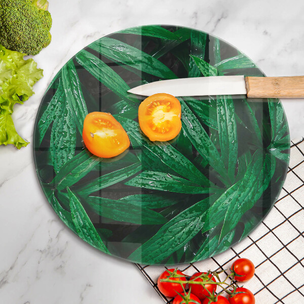 Glas Herdabdeckplatte Pflanzenblätter