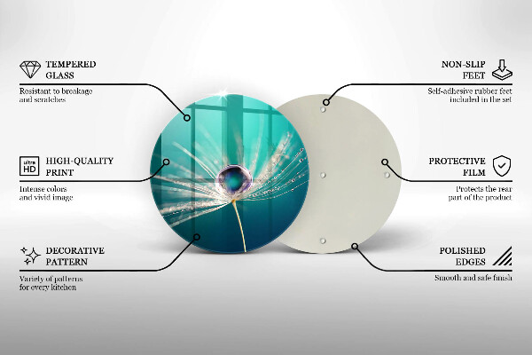 Glas Herdabdeckplatte Tau auf einem Löwenzahn