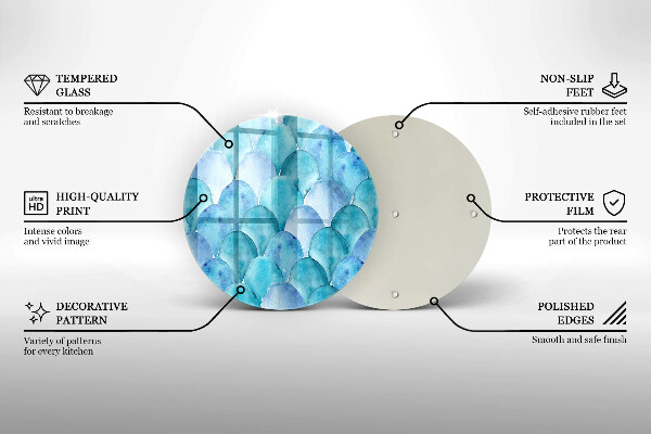 Glas Herdabdeckplatte Aquarellskalen
