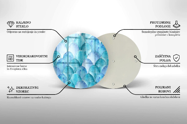 Glas Herdabdeckplatte Aquarellskalen