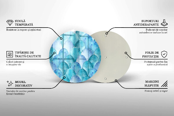 Glas Herdabdeckplatte Aquarellskalen