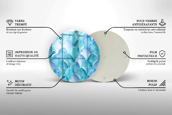 Glas Herdabdeckplatte Aquarellskalen