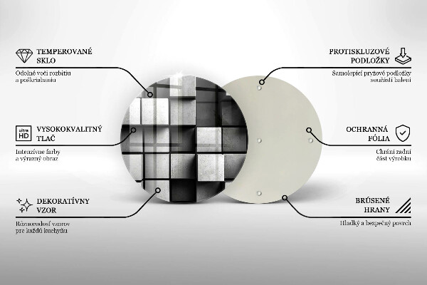 Glas Herdabdeckplatte 3D-Geometriehintergrund