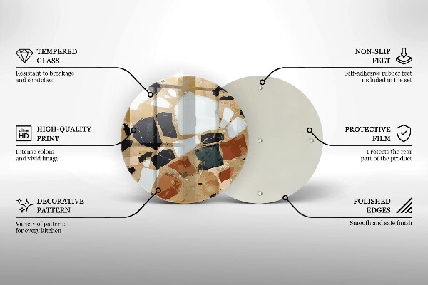 Glas Herdabdeckplatte Dekorativer Steinteller