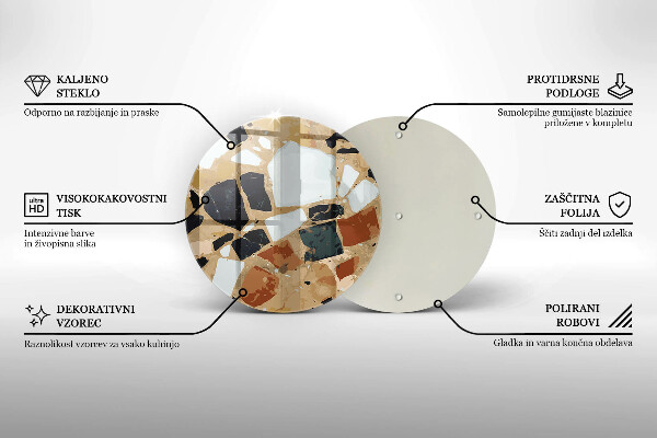Glas Herdabdeckplatte Dekorativer Steinteller