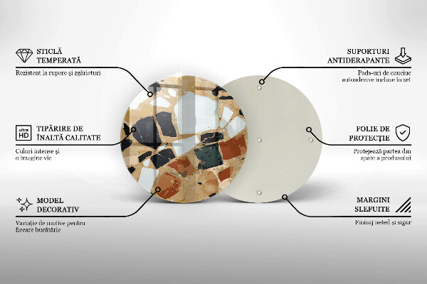 Glas Herdabdeckplatte Dekorativer Steinteller