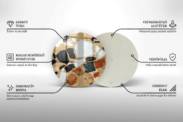 Glas Herdabdeckplatte Dekorativer Steinteller