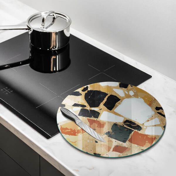 Glas Herdabdeckplatte Dekorativer Steinteller