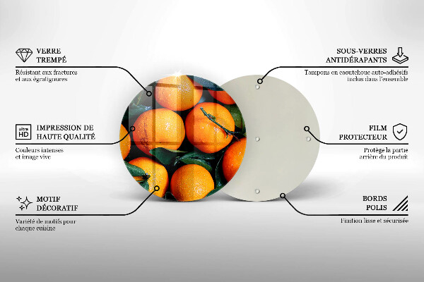 Glas Herdabdeckplatte Orangenfrucht