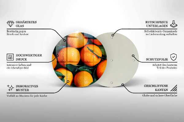 Glas Herdabdeckplatte Orangenfrucht