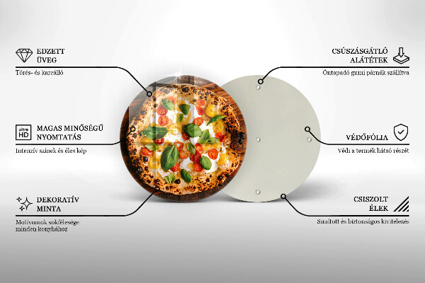 Glas Herdabdeckplatte Italienische Pizza