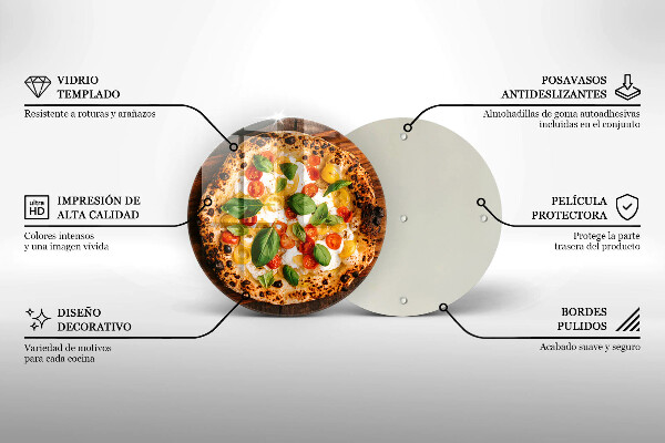 Glas Herdabdeckplatte Italienische Pizza