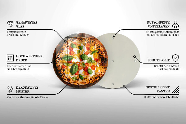 Glas Herdabdeckplatte Italienische Pizza