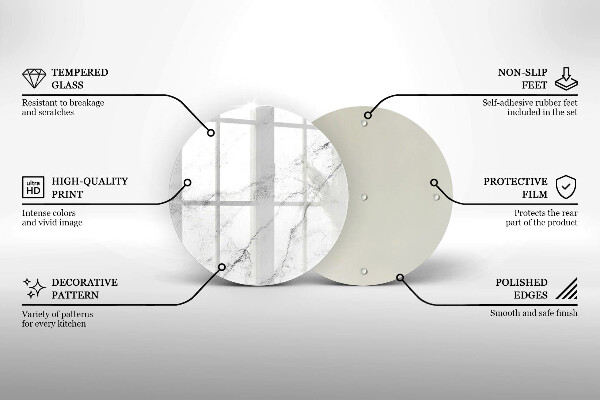 Glas Ceranfeldabdeckung Elegante Marmorstruktur