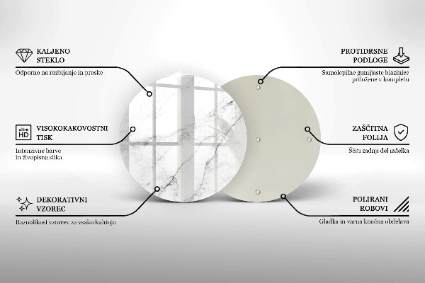 Glas Ceranfeldabdeckung Elegante Marmorstruktur