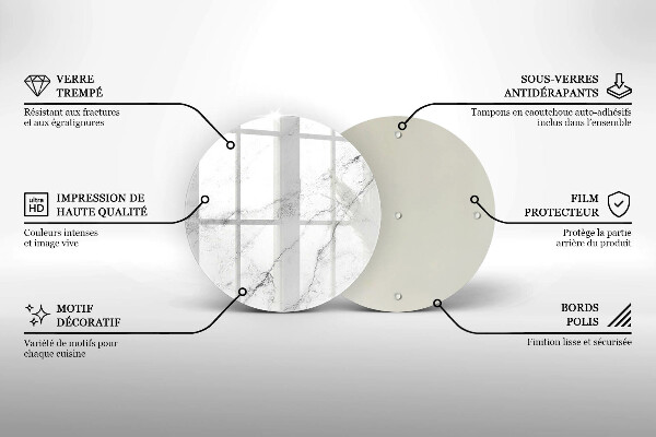 Glas Ceranfeldabdeckung Elegante Marmorstruktur