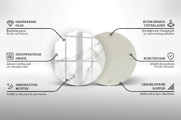 Glas Ceranfeldabdeckung Elegante Marmorstruktur