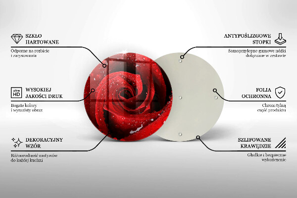 Glas Herdabdeckplatte Rosenblütenblätter