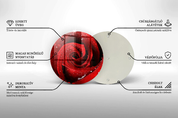 Glas Herdabdeckplatte Rosenblütenblätter