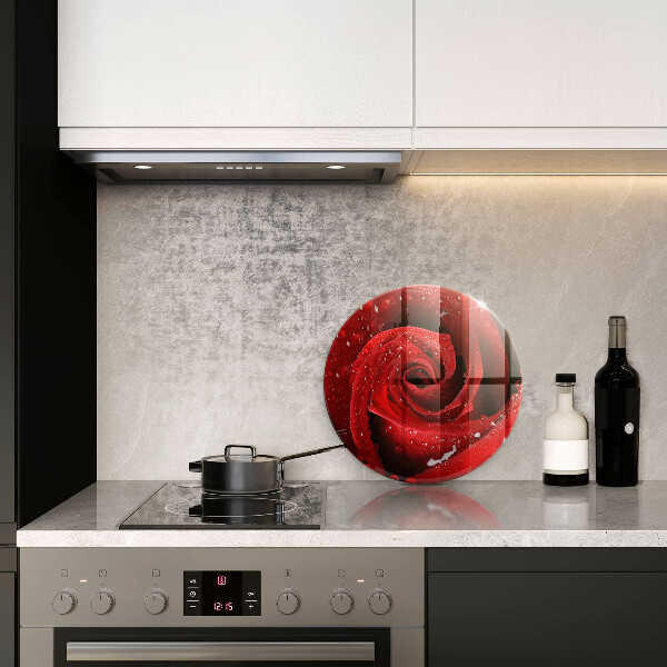 Glas Herdabdeckplatte Rosenblütenblätter