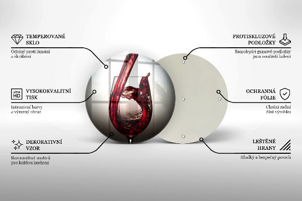 Glas Herdabdeckplatte Glas und Rotwein