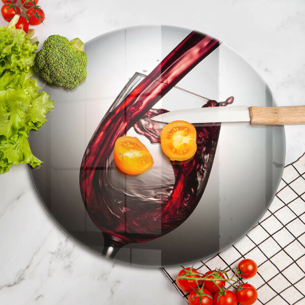 Glas Herdabdeckplatte Glas und Rotwein
