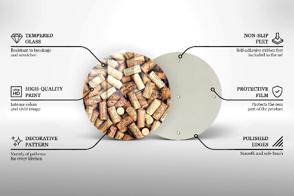 Glas Herdabdeckplatte Weinkorken nahtloses Muster