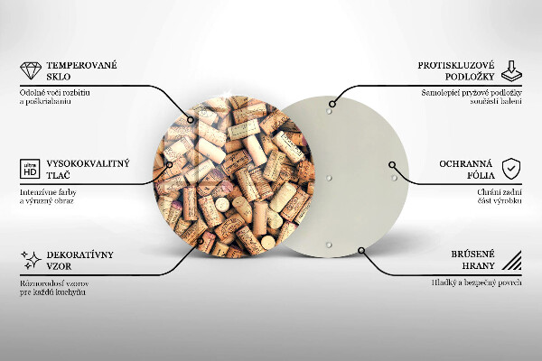 Glas Herdabdeckplatte Weinkorken nahtloses Muster