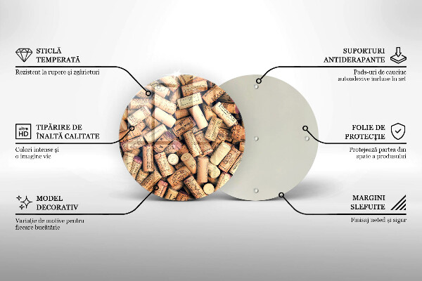 Glas Herdabdeckplatte Weinkorken nahtloses Muster