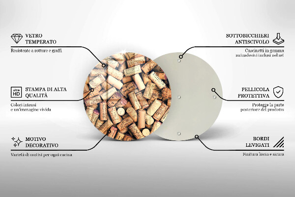 Glas Herdabdeckplatte Weinkorken nahtloses Muster