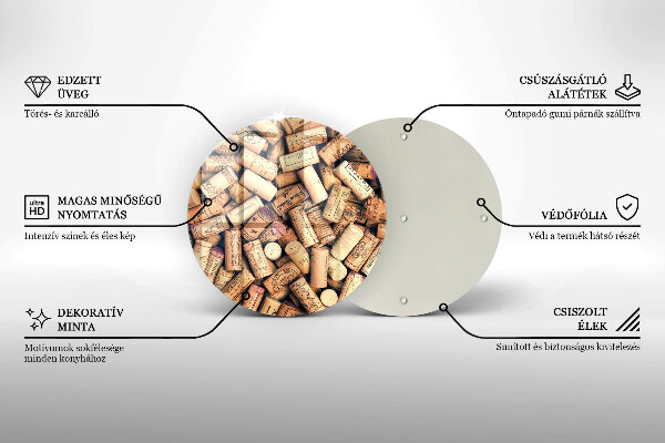 Glas Herdabdeckplatte Weinkorken nahtloses Muster