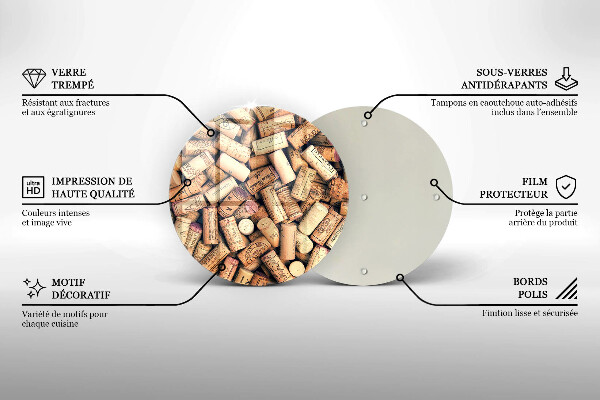 Glas Herdabdeckplatte Weinkorken nahtloses Muster