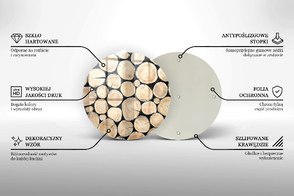 Glas Herdabdeckplatte Baumstämme aus Holz