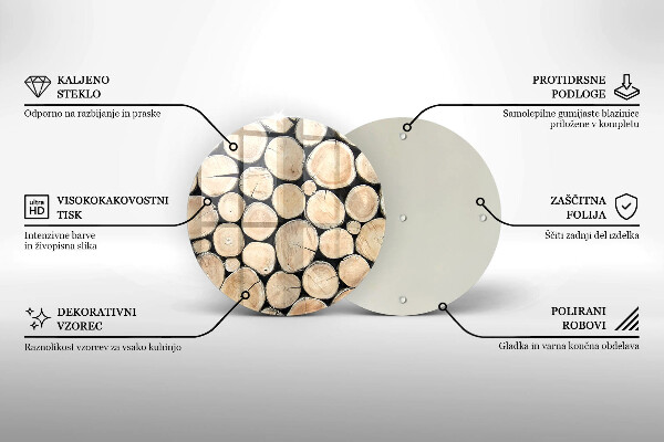 Glas Herdabdeckplatte Baumstämme aus Holz