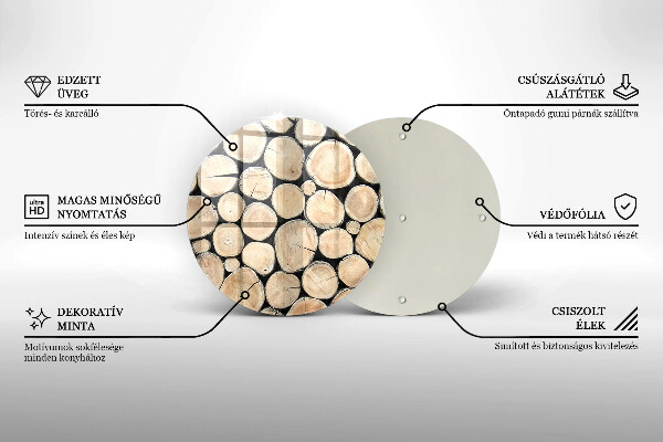 Glas Herdabdeckplatte Baumstämme aus Holz