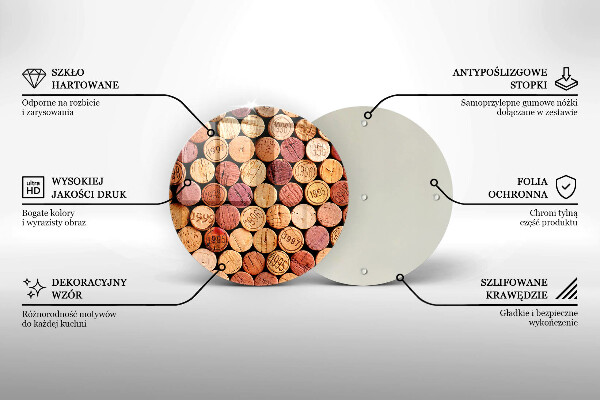 Glas Herdabdeckplatte Weinkorken-Muster