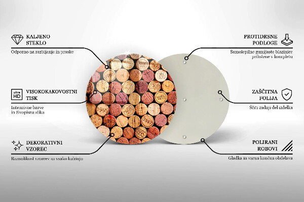 Glas Herdabdeckplatte Weinkorken-Muster