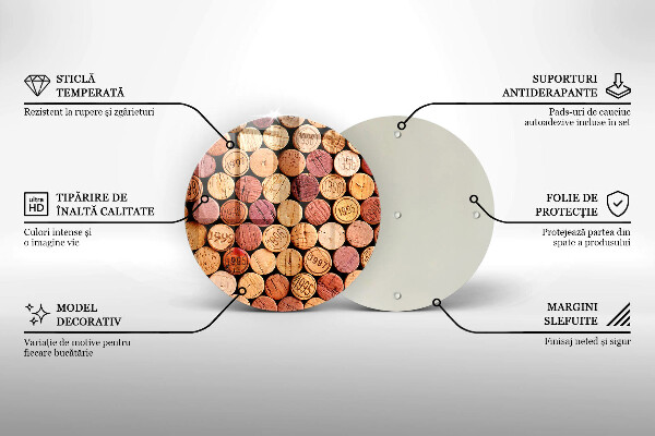 Glas Herdabdeckplatte Weinkorken-Muster