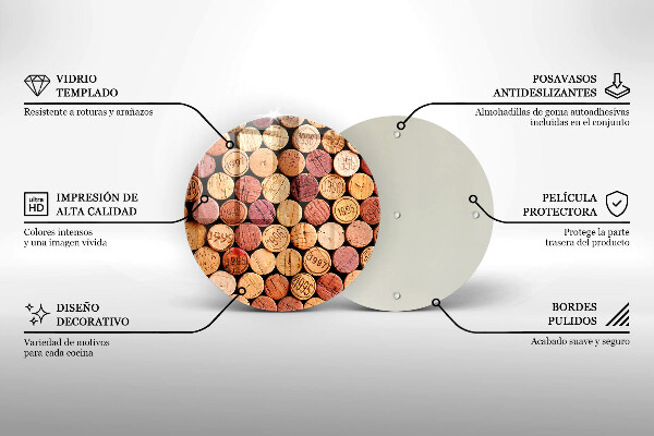 Glas Herdabdeckplatte Weinkorken-Muster