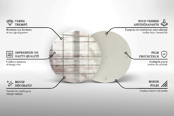 Glas Herdabdeckplatte Alte Holzbretter