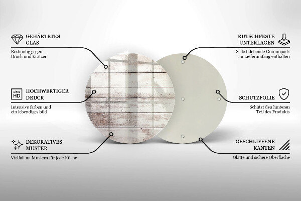 Glas Herdabdeckplatte Alte Holzbretter