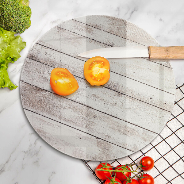 Glas Herdabdeckplatte Alte Holzbretter